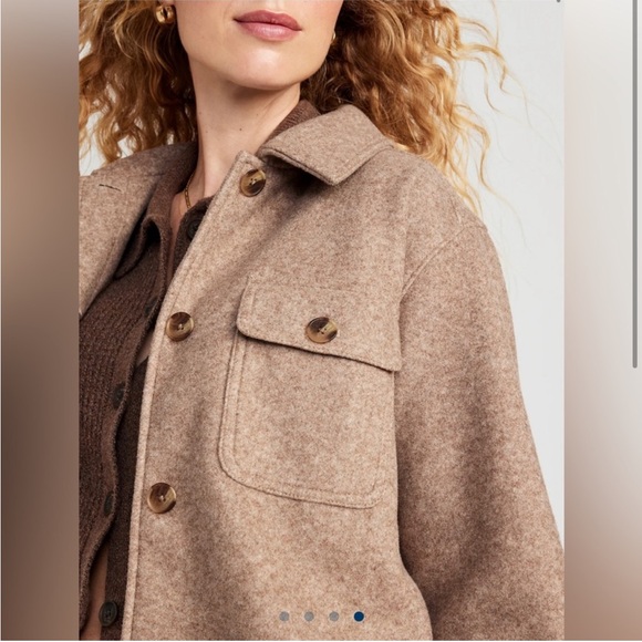 NEW Old Navy Oversized Soft-Brushed Shacket / Plus Size / 2X / Brown Tan - Picture 3 of 11
